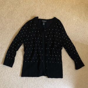 Black with white stone cardigan